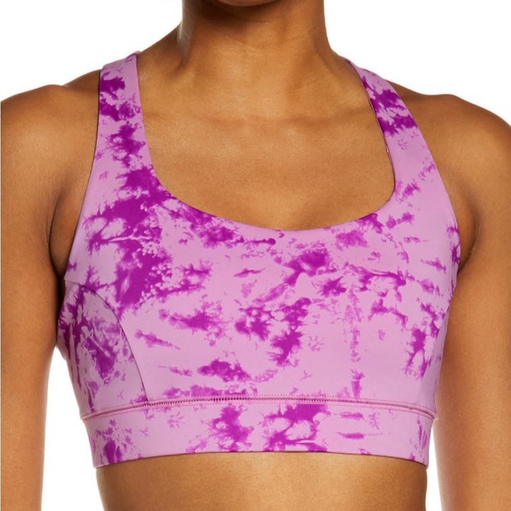 Vibrant Purple Tie-Dye Sports Bra